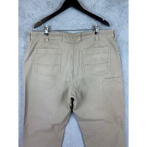 Duluth Trading Jeans Mens 42x32 Flex Fire Hose Relaxed Fit Khaki Cargo Pants Men